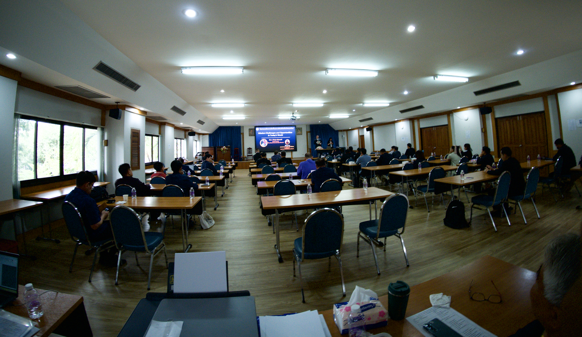 Pastors, leaders, and students gathered at an SLM Foundation event